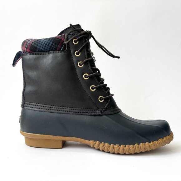 Tommy Hilfiger Lace Up Rubber Sole Lace Up Russel Rain Ankle Boots - Sz 8 - Picture 6 of 16